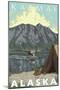 Bush Plane & Fishing, Katmai, Alaska-Lantern Press-Mounted Art Print