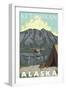 Bush Plane & Fishing, Ketchikan, Alaska-Lantern Press-Framed Art Print