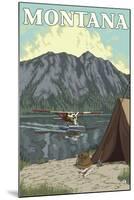 Bush Plane & Fishing, Montana-Lantern Press-Mounted Art Print