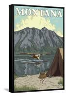 Bush Plane & Fishing, Montana-Lantern Press-Framed Stretched Canvas