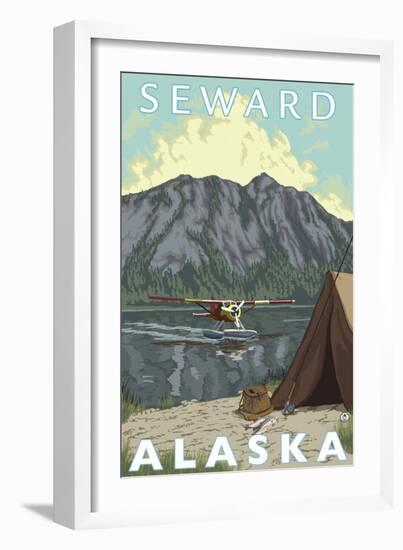 Bush Plane & Fishing, Seward, Alaska-Lantern Press-Framed Art Print