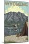 Bush Plane & Fishing, Wyoming-Lantern Press-Mounted Art Print