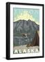 Bush Plane & Fishing, Yukon, Alaska-Lantern Press-Framed Art Print