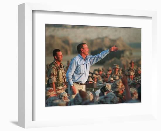 Bush Saudi Arabia-J. Scott Applewhite-Framed Photographic Print