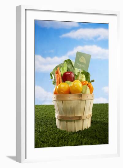 Bushel Full of Organic Fruits and Vegetables-Lew Robertson-Framed Photographic Print