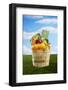 Bushel Full of Organic Fruits and Vegetables-Lew Robertson-Framed Photographic Print