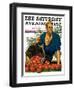 "Bushel of Apples," Saturday Evening Post Cover, November 14, 1931-John E. Sheridan-Framed Premium Giclee Print