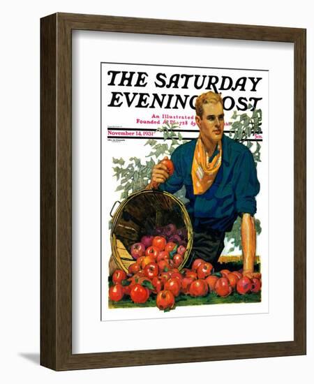 "Bushel of Apples," Saturday Evening Post Cover, November 14, 1931-John E. Sheridan-Framed Giclee Print