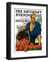 "Bushel of Apples," Saturday Evening Post Cover, November 14, 1931-John E. Sheridan-Framed Giclee Print
