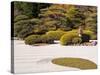 Bushes and Pagoda-Style Lamp in the Japanese Gardens, Washington Park, Portland, Oregon, USA-Janis Miglavs-Stretched Canvas