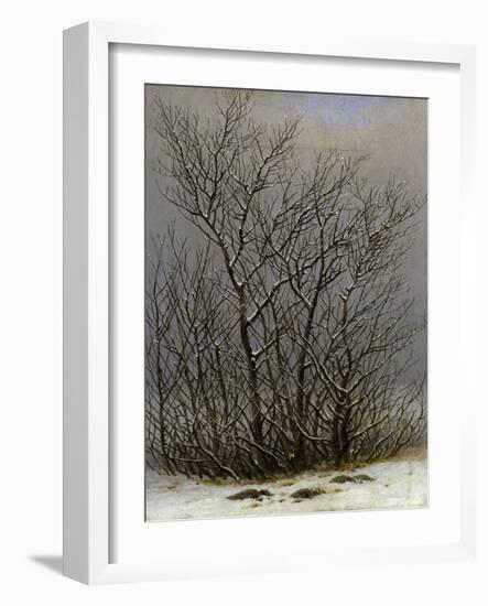 Bushes in the Snow-Caspar David Friedrich-Framed Giclee Print