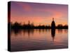 Bushey Park Lake At Sunset-Charles Bowman-Stretched Canvas