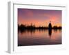 Bushey Park Lake At Sunset-Charles Bowman-Framed Photographic Print