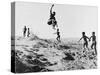 Bushman Children Playing Games on Sand Dunes-Nat Farbman-Stretched Canvas