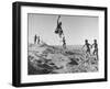 Bushman Children Playing Games on Sand Dunes-null-Framed Photographic Print