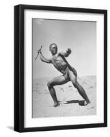 Bushman Throwing His Spear at a Winded Gemsbok-null-Framed Photographic Print