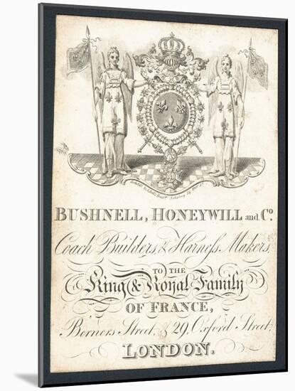 Bushnell, Honeywell and Co, Coach Builders and Harness Makers, Trade Card-null-Mounted Giclee Print