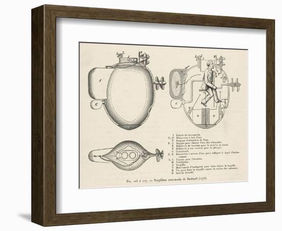 Bushnell's "Turtle" the First Submersible Craft to be Used in Action Attacking a British Ship-Pesce-Framed Photographic Print