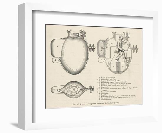 Bushnell's "Turtle" the First Submersible Craft to be Used in Action Attacking a British Ship-Pesce-Framed Photographic Print