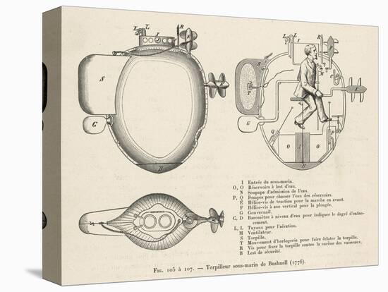 Bushnell's "Turtle" the First Submersible Craft to be Used in Action Attacking a British Ship-Pesce-Stretched Canvas