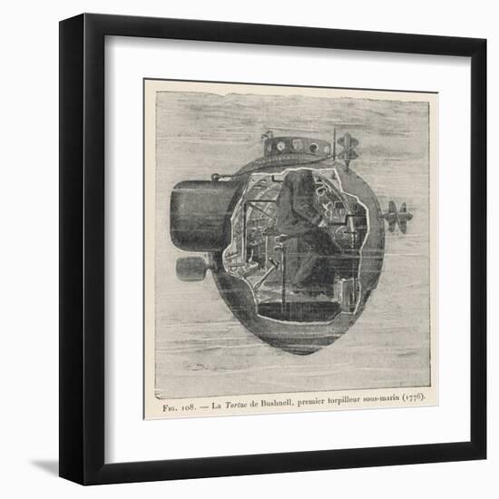 Bushnell's "Turtle" the First Submersible Craft to be Used in Action Attacking a British Ship-Pesce-Framed Art Print