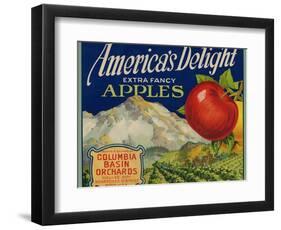 Business Americana Food; Fruit Crate Labels, Columbia Basin Orchards-null-Framed Art Print