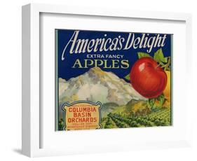 Business Americana Food; Fruit Crate Labels, Columbia Basin Orchards-null-Framed Art Print