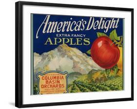 Business Americana Food; Fruit Crate Labels, Columbia Basin Orchards-null-Framed Art Print