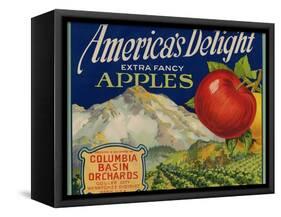 Business Americana Food; Fruit Crate Labels, Columbia Basin Orchards-null-Framed Stretched Canvas