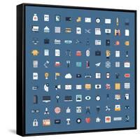 Business and Finance Flat Icons Big Set-bloomua-Framed Stretched Canvas