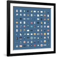 Business and Finance Flat Icons Big Set-bloomua-Framed Art Print