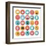 Business and Office Flat Icons Set-bloomua-Framed Art Print