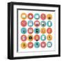Business and Office Flat Icons Set-bloomua-Framed Art Print