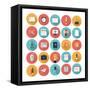 Business and Office Flat Icons Set-bloomua-Framed Stretched Canvas