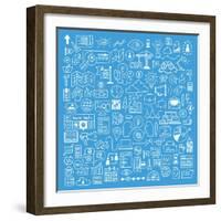 Business and Website Development Doodles Elements-bloomua-Framed Art Print