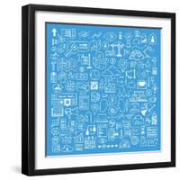 Business and Website Development Doodles Elements-bloomua-Framed Art Print