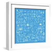 Business and Website Development Doodles Elements-bloomua-Framed Art Print