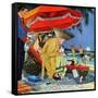 "Business at the Beach," January 23, 1960-James Williamson-Framed Stretched Canvas