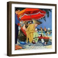 "Business at the Beach," January 23, 1960-James Williamson-Framed Giclee Print