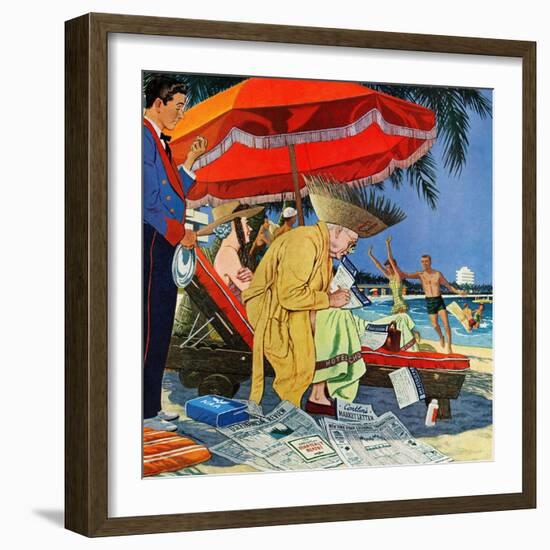 "Business at the Beach," January 23, 1960-James Williamson-Framed Giclee Print