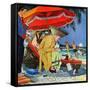 "Business at the Beach," January 23, 1960-James Williamson-Framed Stretched Canvas