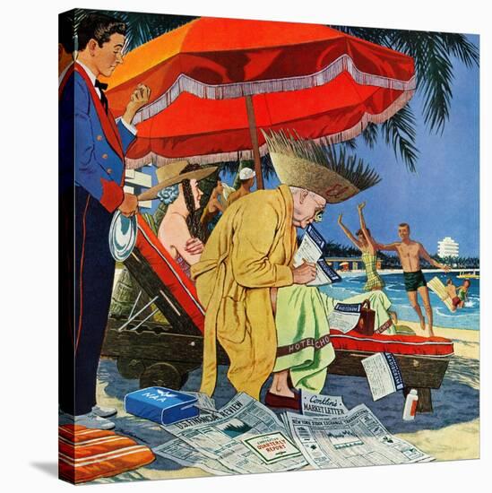 "Business at the Beach," January 23, 1960-James Williamson-Stretched Canvas