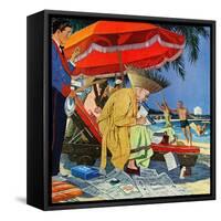 "Business at the Beach," January 23, 1960-James Williamson-Framed Stretched Canvas