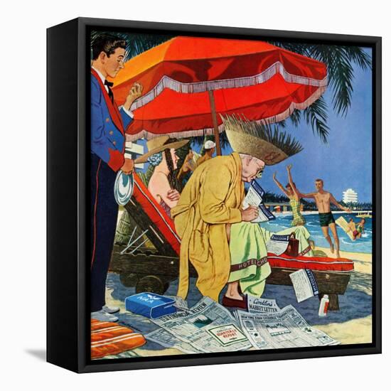 "Business at the Beach," January 23, 1960-James Williamson-Framed Stretched Canvas