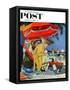 "Business at the Beach," Saturday Evening Post Cover, January 23, 1960-James Williamson-Framed Stretched Canvas