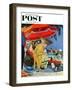 "Business at the Beach," Saturday Evening Post Cover, January 23, 1960-James Williamson-Framed Premium Giclee Print