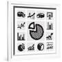 Business Chart Icons-bioraven-Framed Art Print