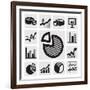 Business Chart Icons-bioraven-Framed Art Print