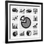 Business Chart Icons-bioraven-Framed Art Print