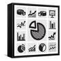 Business Chart Icons-bioraven-Framed Stretched Canvas